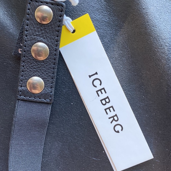 Iceberg Belt In Elastic Leather Trim and Gold Hardware Buckle with Logo - 70 / S - Picture 7 of 10